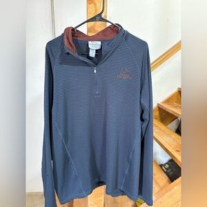 Nautica Black and Brown Quarter-Zip Pullover